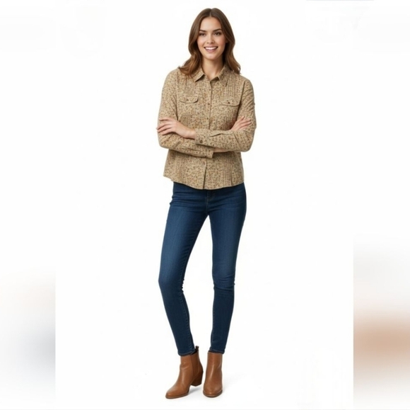 Overdrive Corduroy Snap Closure Blouse Size Medium - Picture 7 of 7